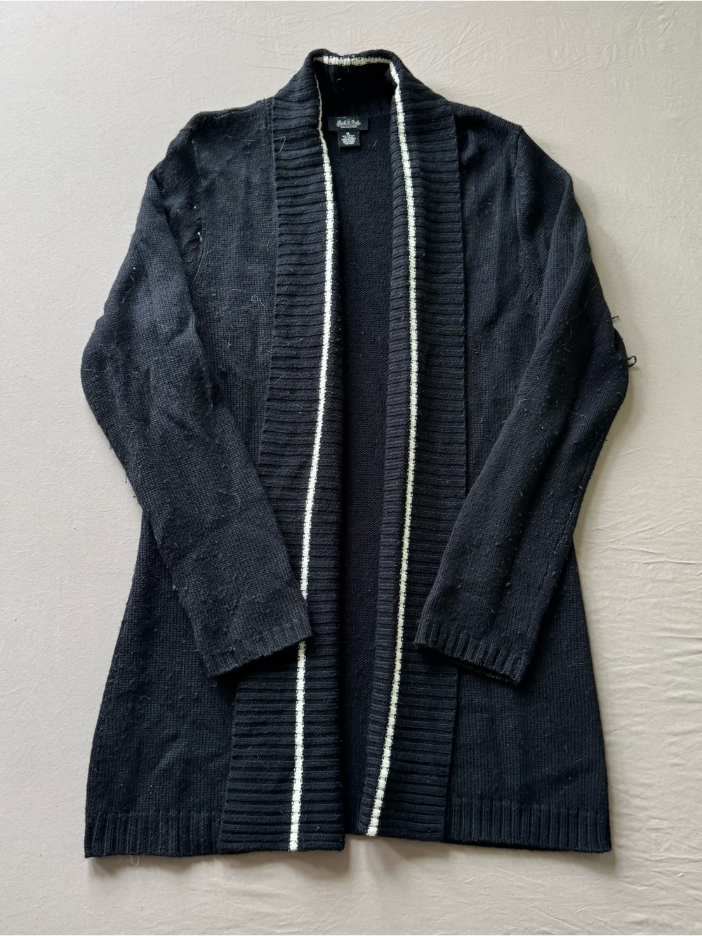 Vintage Peck & Peck Open Front Wool Blend Cardigan